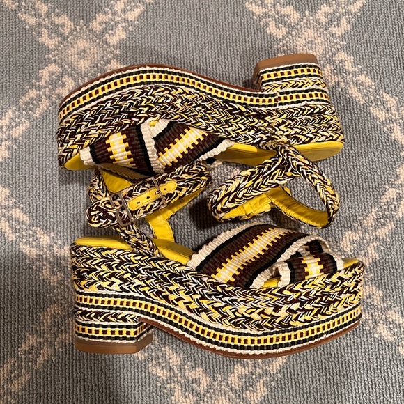 Antolina Yellow Platform Sandals, Size 8.5 - Picture 1 of 4